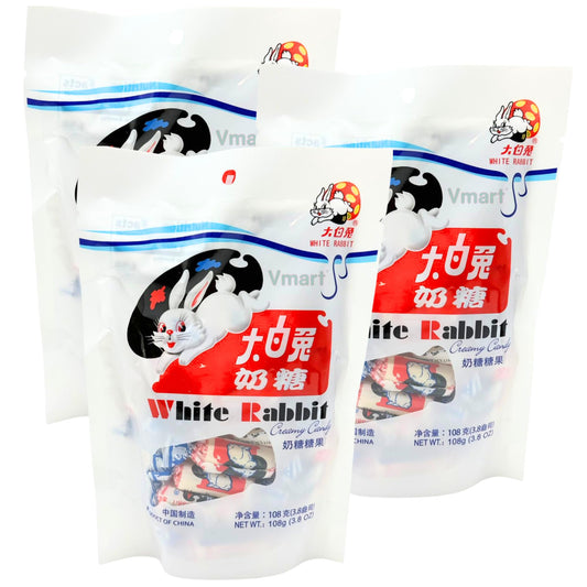 White Rabbit Milk Chinese Creamy Sweets Candy 108g (Pack of 3)